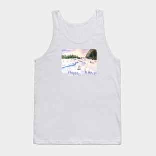 Happy Holidays Snow Scene Tank Top